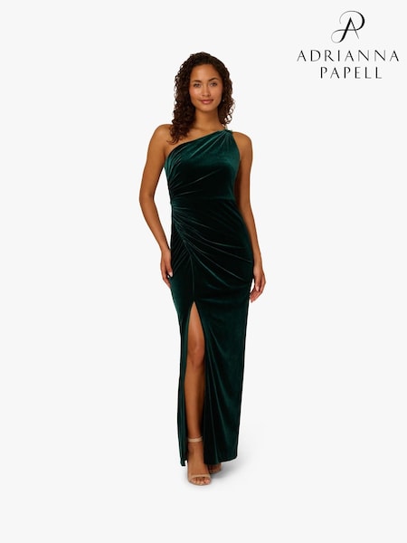 Adrianna Papell Green Velvet Column Gown (V12300) | £199