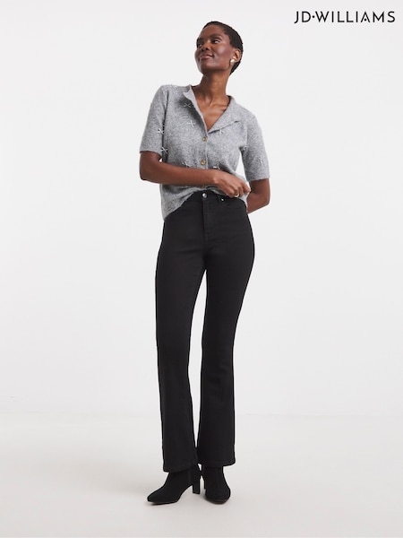 JD Williams Black Highwaist Supersoft Denim Bootcut Jeans (V12339) | £32