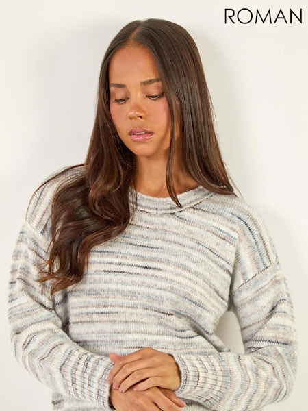 Roman Grey Petite Space Dye Knit Jumper (V12410) | £42
