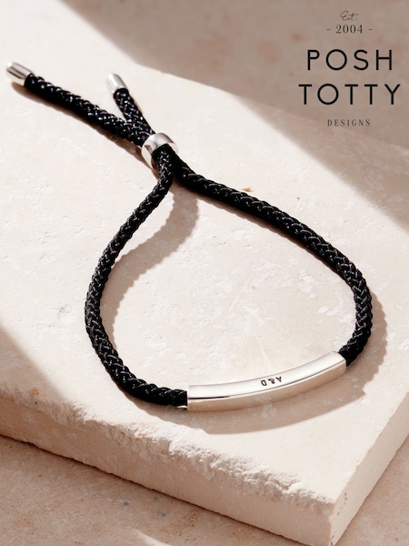 Posh Totty Designs Men’s Cord Personalised ID Bracelet (V12476) | £89