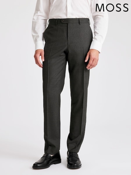 MOSS Tailored Fit Charcoal Grey Italian Trousers (V12513) | £130