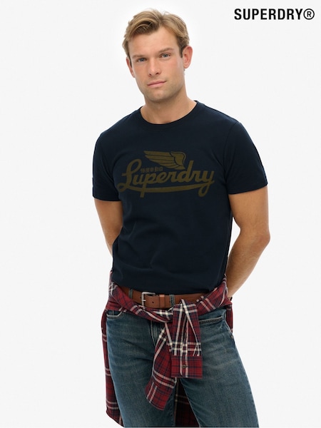 Superdry Blue Heritage Brand Relaxed T-Shirt (V12582) | £30
