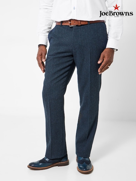 Joe Browns Blue Handsome Herringbone Trousers (V12591) | £70