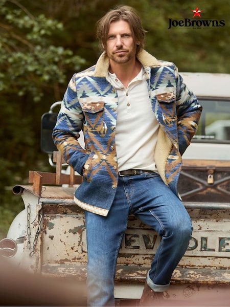 Joe Browns Blue Aztec Print Overshirt (V12599) | £70