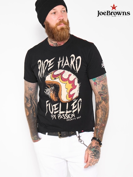 Joe Browns Black Biker Helmet Print T-Shirt (V12613) | £29