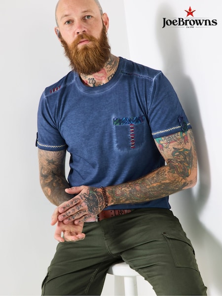 Joe Browns Blue Stylish Crew Neck T-Shirt (V12636) | £33