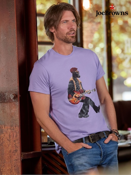 Joe Browns Purple Musician Crew Neck T-Shirt (V12642) | £29