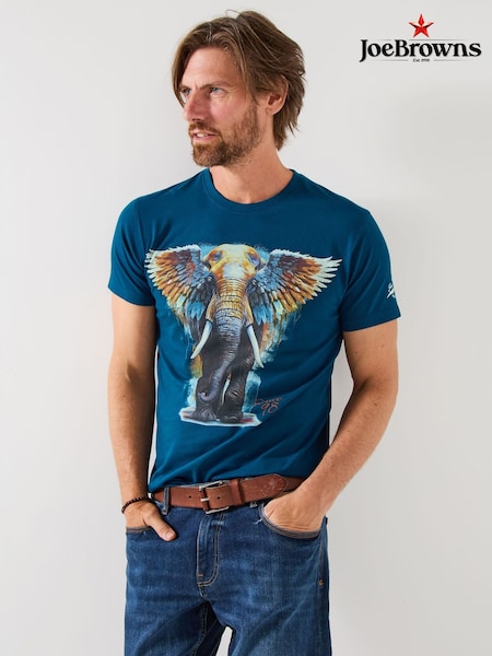 Joe Browns Blue Casual Short Sleeve Graphic T-Shirt (V12651) | £29