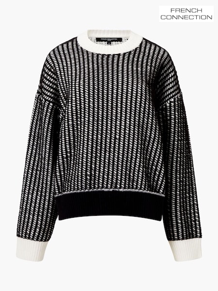 French Connection Black Jullie Long Sleeves Crew Neck Jumper (V12667) | £79