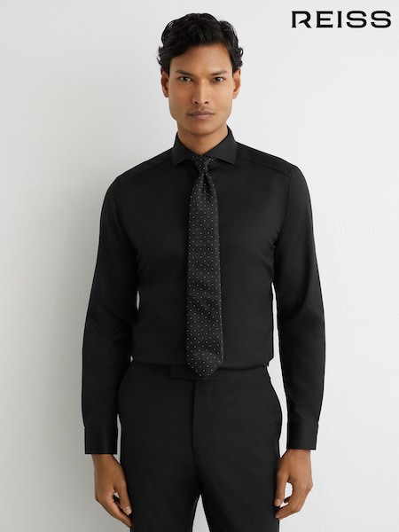 Reiss Black Storm Slim Cotton-Twill Two-Fold Slim-Fit Shirt (V12840) | £88