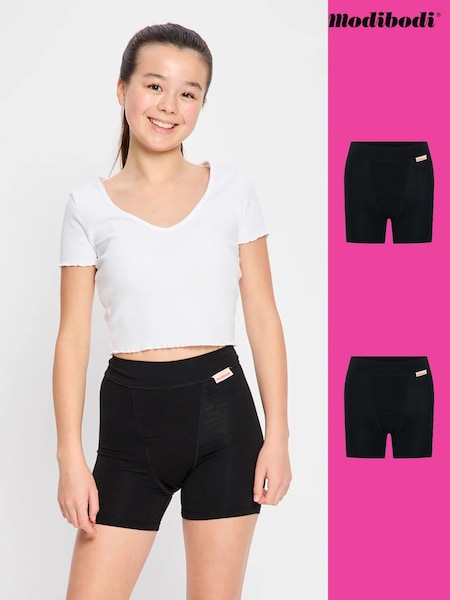 ModiBodi Black Teen Period Pants Sleep Short 2 Pack (V12887) | £40
