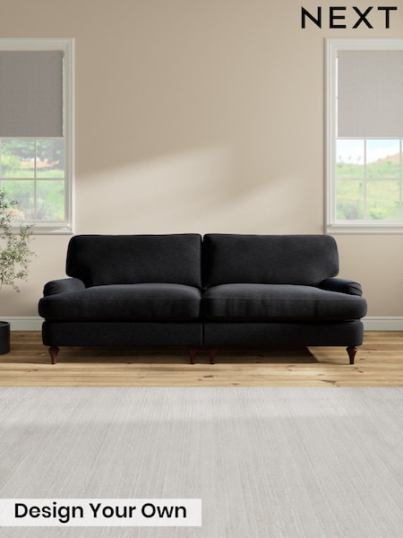 Fine Chenille Easy Clean/Black Sadie Deep Relaxed Sit (V13032) | £1,375