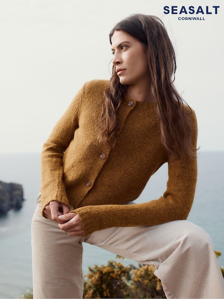 Seasalt Cornwall Brown Dawson Pick Cardigan Made With Merino (V13085) | £76