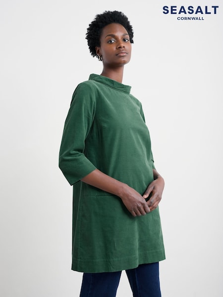 Seasalt Cornwall Green Sail By The Stars Needlecord Tunic (V13090) | £68