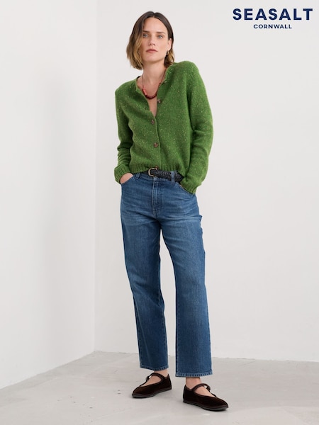Seasalt Cornwall Green Dawson Pick Cardigan Made With Merino (V13094) | £76