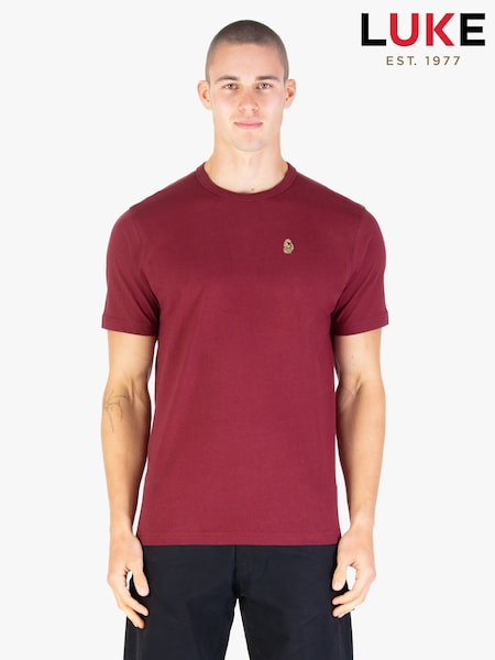 Luke 1977 Red Traff 1000 T-Shirt Claret (V13196) | £25