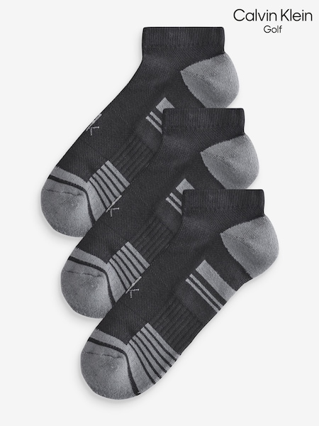 Calvin Klein Golf Tech Black Trainers Socks 3 Pack (V13500) | £17.50