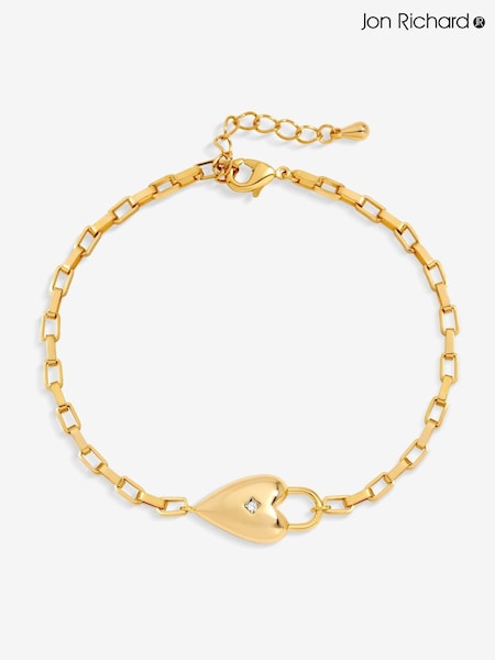 Jon Richard Gold 18K Plated and Cubic Zirconia Heart Bracelet (V13519) | £25