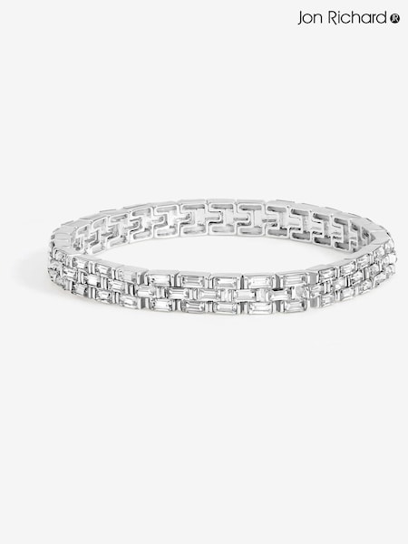 Jon Richard Silver Plated and Crystal Chain Stretch Bracelet (V13524) | £25
