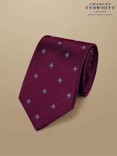 Charles Tyrwhitt Purple Blackberry Purple Fleur-De-Lys Silk Tie (V13609) | £40