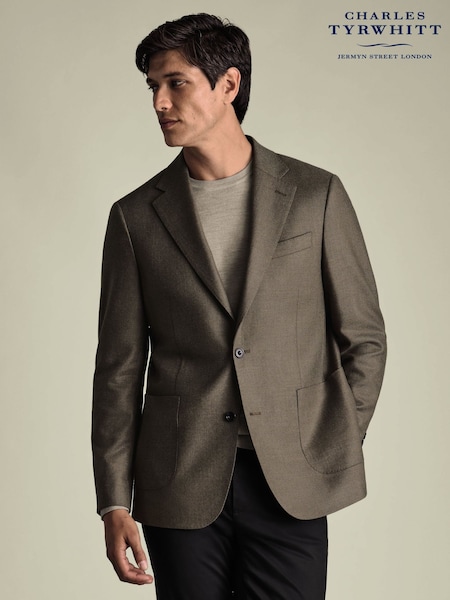 Charles Tyrwhitt Brown Wool Silk Slim Fit Jacket (V13656) | £279