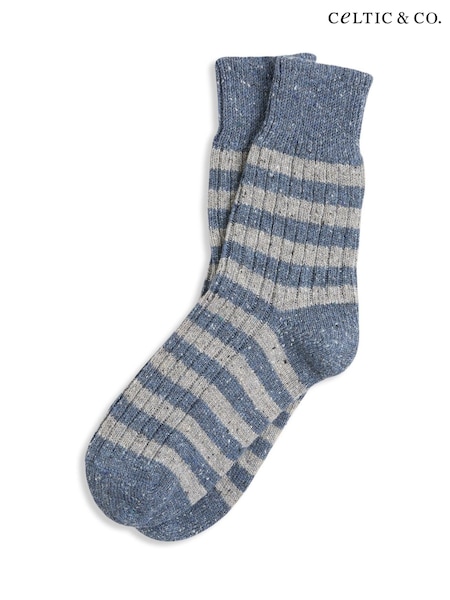 Celtic & Co. Ladies Blue Donegal Short Socks (V13676) | £30