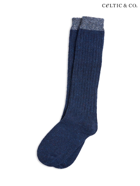 Celtic & Co. Ladies Blue Donegal Boot Socks (V13690) | £42