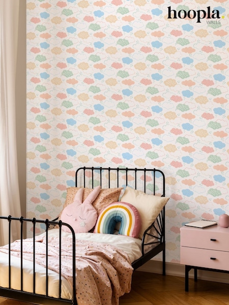 Hoopla Walls Pink Fluffy Clouds 10m Wallpaper (V13707) | £35