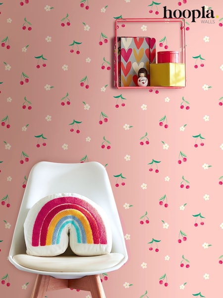 Hoopla Walls Pink Cheery Cherries 10m Wallpaper (V13723) | £35