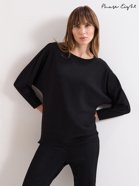 Phase Eight Black Long Line Cristine Knit Jumper (V13726) | £59