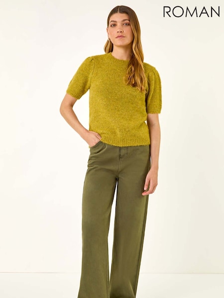 Roman Green Short Sleeve Soft Knit Top (V13775) | £42