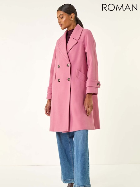 Roman Pink Quilted Premium Buttoned Coat (V13816) | £110