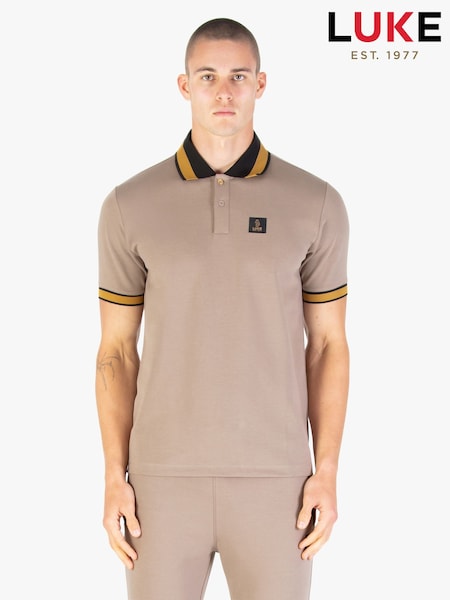 Luke 1977 Makati Brown Polo T-Shirt Hardnut Black Gold (V14082) | £60