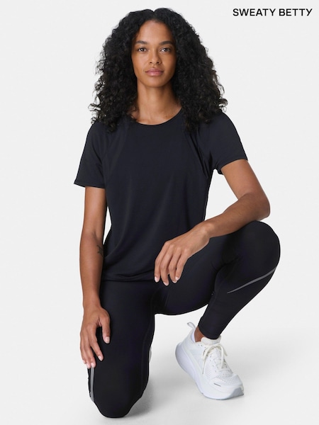 Sweaty Betty Black Breathe Easy Mesh T-Shirt (V14104) | £55