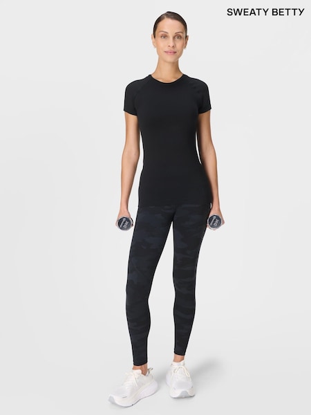 Sweaty Betty Black Athlete Seamless Workout T-Shirt (V14107) | £45