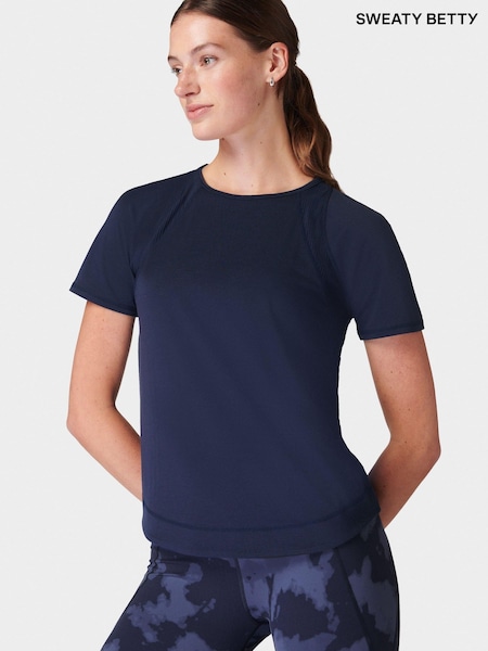 Sweaty Betty Blue Breathe Easy Mesh T-Shirt (V14112) | £55