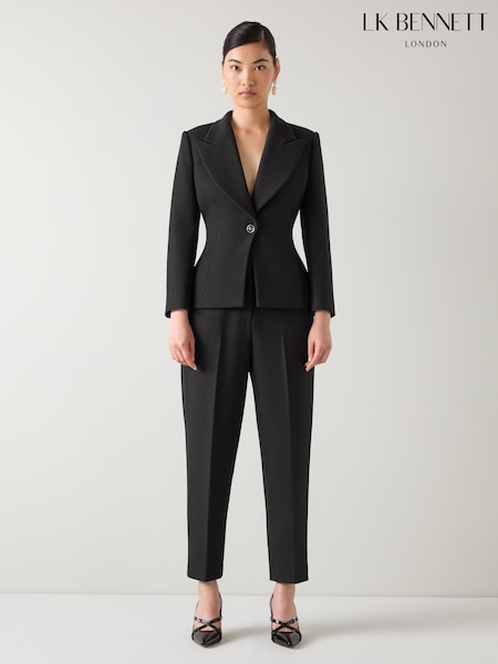 LK Bennett Black Pique Rosa Sculptured Jacket (V14159) | £299
