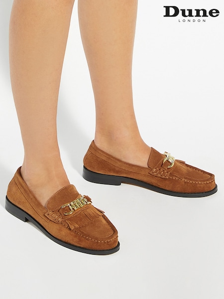 Dune London Brown Granules Chain Loafers (V14291) | £99
