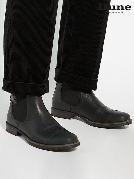 Dune London Black Saltwood Wf Worker Chelsea Boots (V14375) | £129