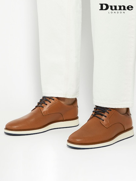 Dune London Brown Bow Perf Wedges Gibson (V14378) | £109