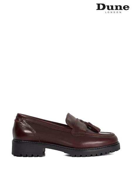 Dune London Red Gracelyn Tassle Loafers (V14416) | £89