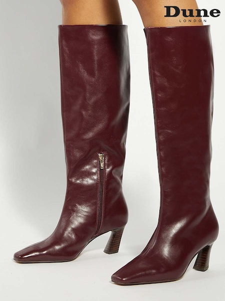 Dune London Red Selinni Chisel Toe Kick Back Boots (V14424) | £189