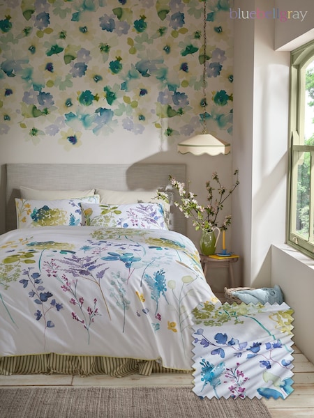Bluebellgray Leaf Green Botanical 250 Thread Count Duvet Cover and Pillowcase Set (V14474) | £75 - £135