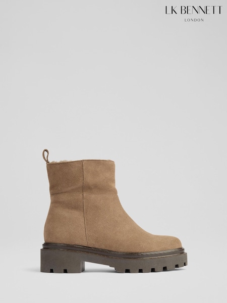 LK Bennett Cream Josie Suede Ankle Boots (V14524) | £349