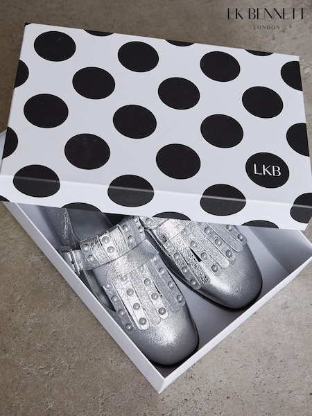 LKB London Metallic Zig Leather Fringed Loafers (V14532) | £169