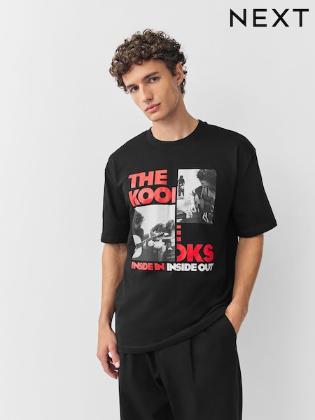 Black The Kooks Relaxed Fit Band Graphic Print T-Shirt (V14711) | £25