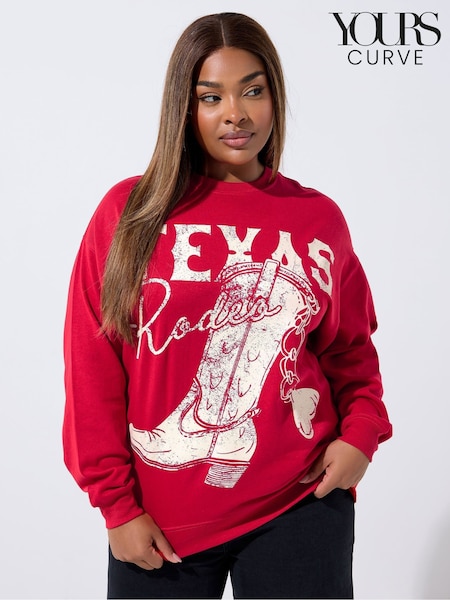 Yours Curve Red Limited Sweatshirt (V14755) | £29