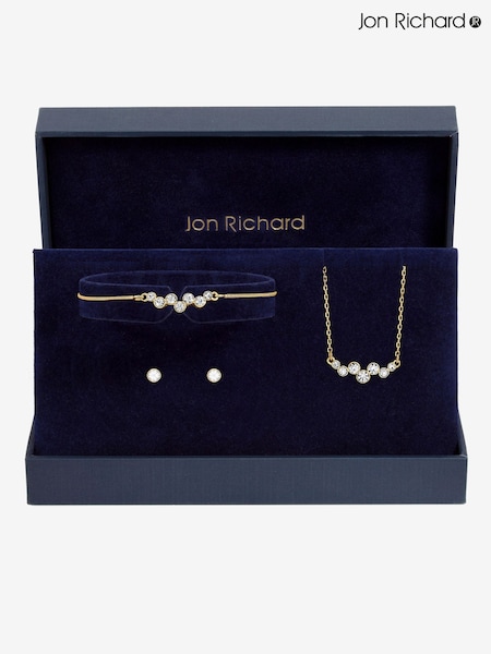 Jon Richard Gold Bubble Crystal Trio Set Gift Box (V14937) | £25