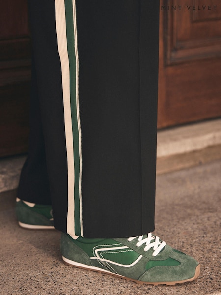 Mint Velvet Green Suede Trainers (V14999) | £110