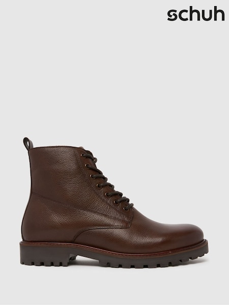 Schuh Brown Griffin Leather Lace Up Shoes (V15238) | £70
